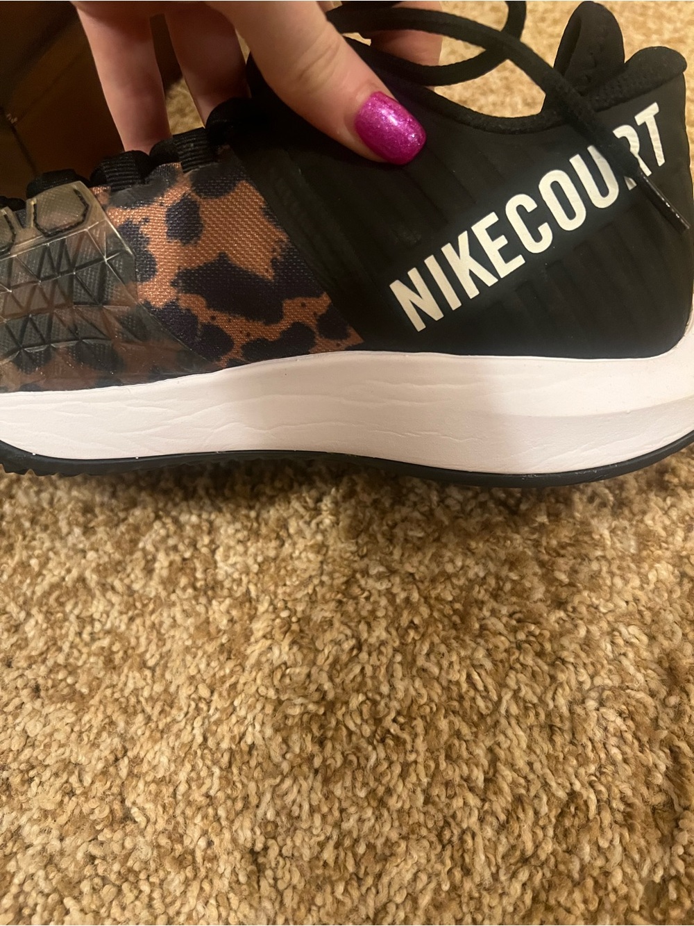 Nike Court Zoom Leopard Print Sneakers Size 7 1/2 - Picture 8 of 16